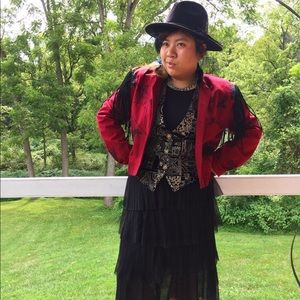 Red fringe and beaded Double D Ranch jacket